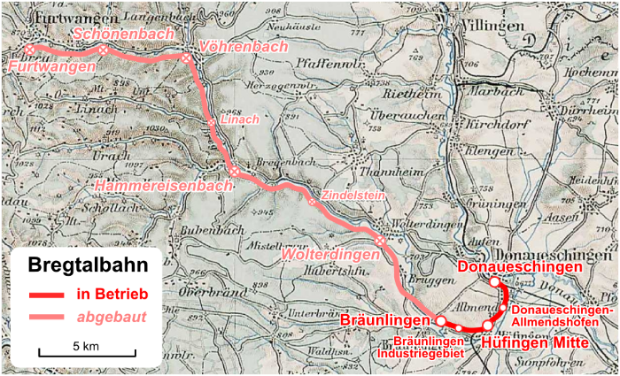 Verlaufskarte Bregtalbahn
